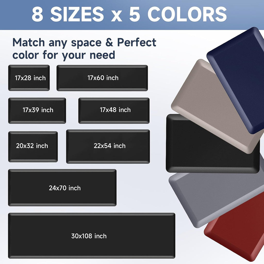 4/5 Inch Thick Kitchen Mats for Floor, Kitchen Rug for Standing | Non-Slip, Thicker, Stain Resistant, Water Resistant