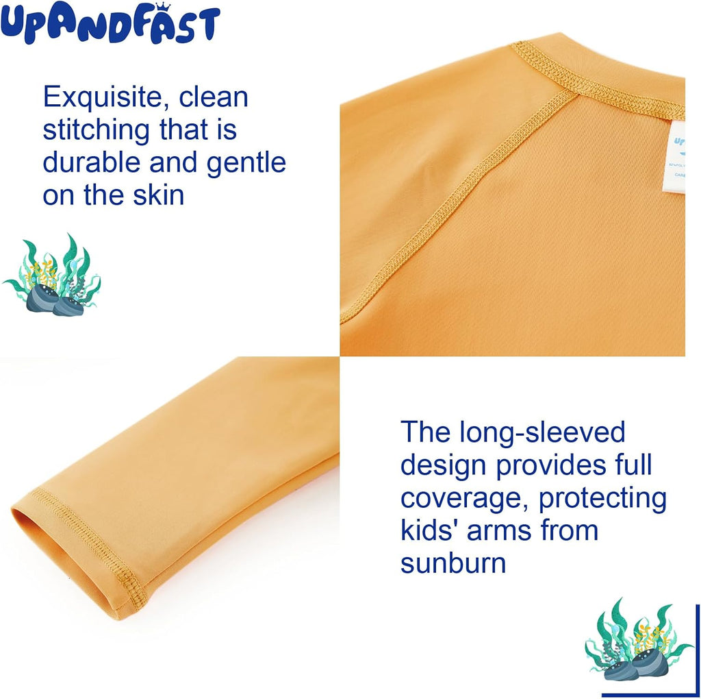 Boys Rash Guard Set UPF 50+ Long Sleeve Swimsuits