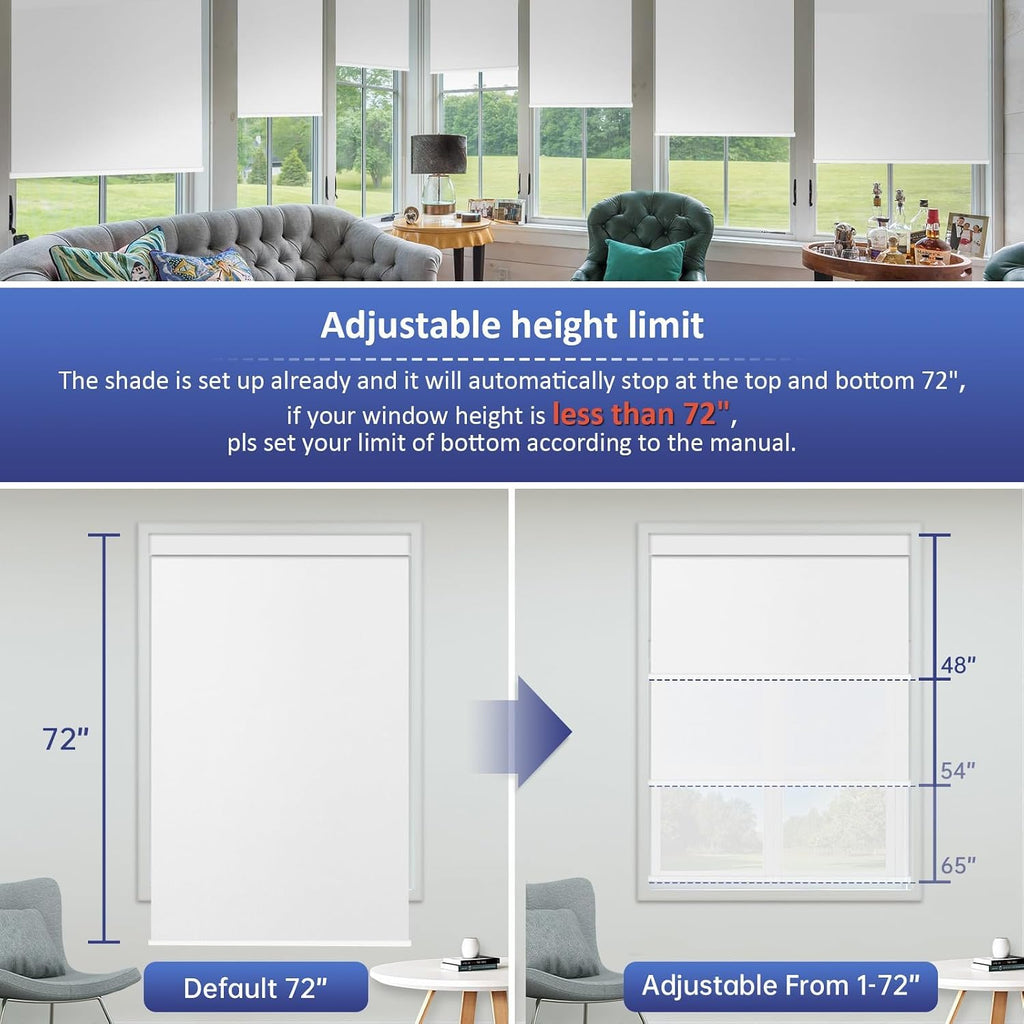 Motorized Blinds with Remote, Blackout Blinds with Solar Panel | Electric Blinds, Automatic Shades for Windows