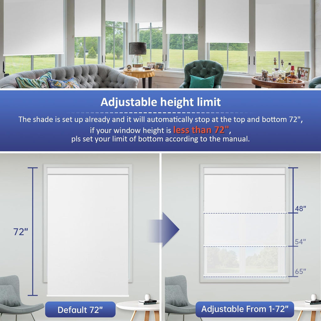 Motorized Blinds with Remote, Blackout Blinds with Solar Panel