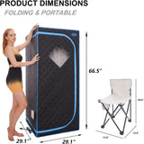 Portable Infrared Sauna for Home Spa, Full Size 1 Person Sauna, Full Size Far Infrared Sauna Tent, with Heating Foot Pad, Portable Chair, (L29.1 x W29.1 x H66.5, Black) A129-B0DB4XNCJN