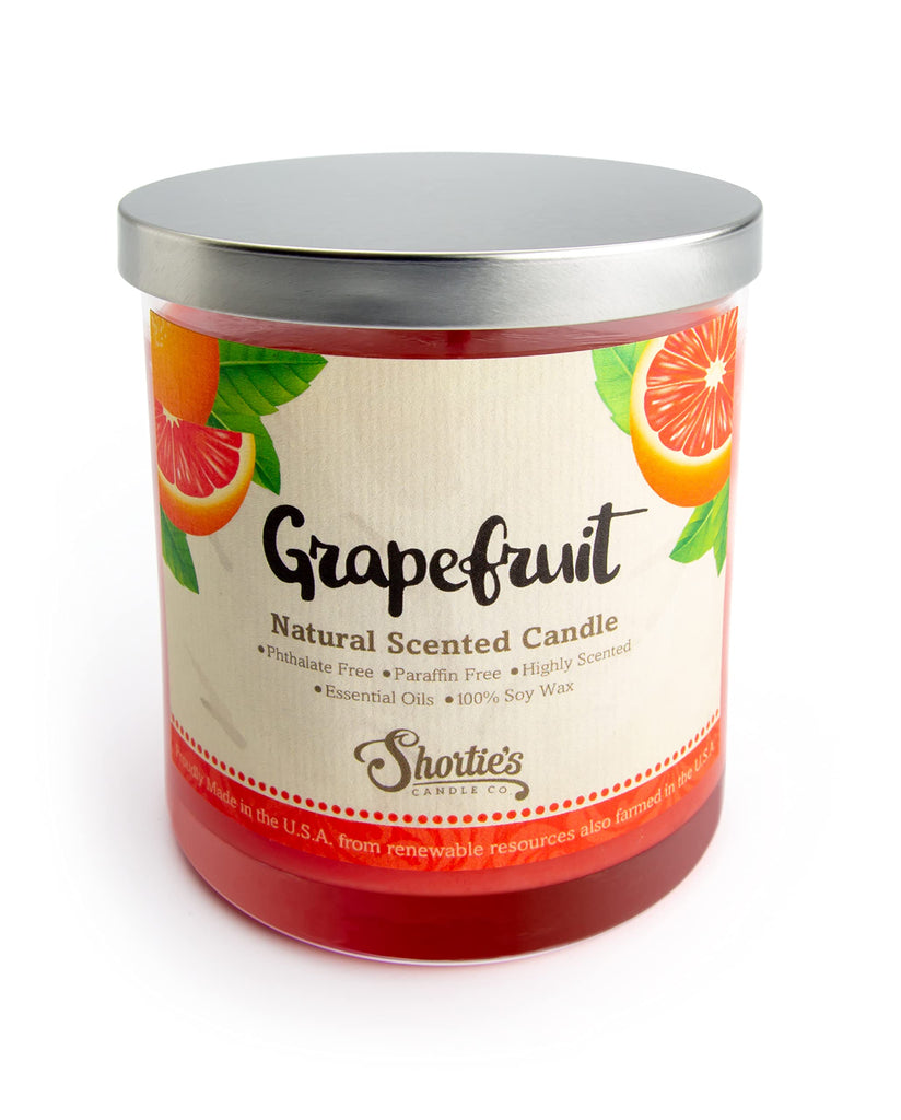 Grapefruit Highly Scented Natural Soy Candle, Essential Fragrance Oils, 100% Soy, Phthalate & Paraben Free, Clean