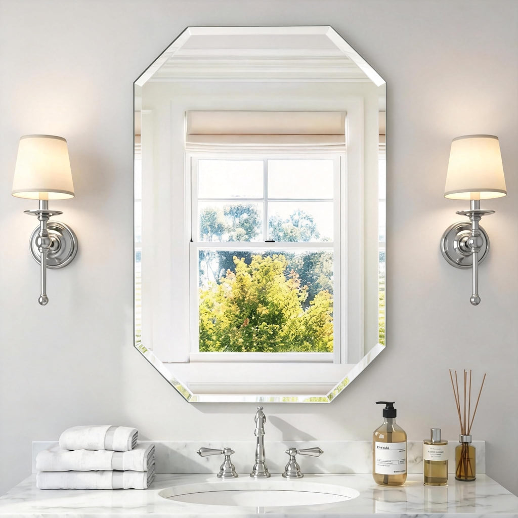 Silver Wall Mirror-Beveled Edge Frameless 24X36inch Rectangle Mirrors
