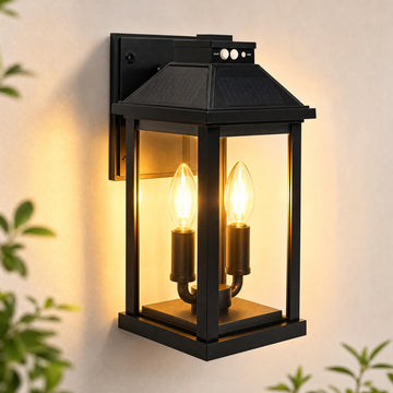 Solar Porch Lights Outdoor: Solar Wall Sconce Lights with Motion Sensor