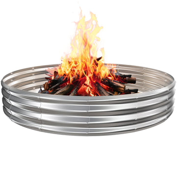 72" Round Galvanized Steel Fire Ring Pit/Raised Garden Bed Kit