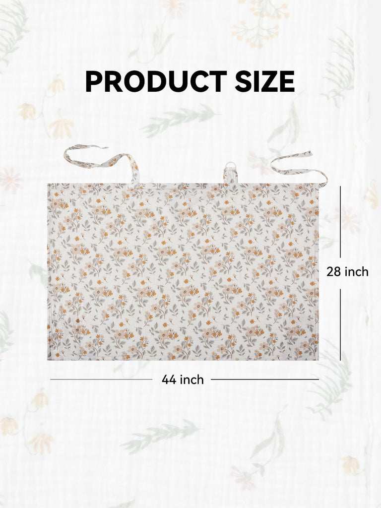 Muslin Nursing Cover for Baby Breastfeeding, 100% Cotton Breathable with Arch Neckline for Women, Yellow Flower