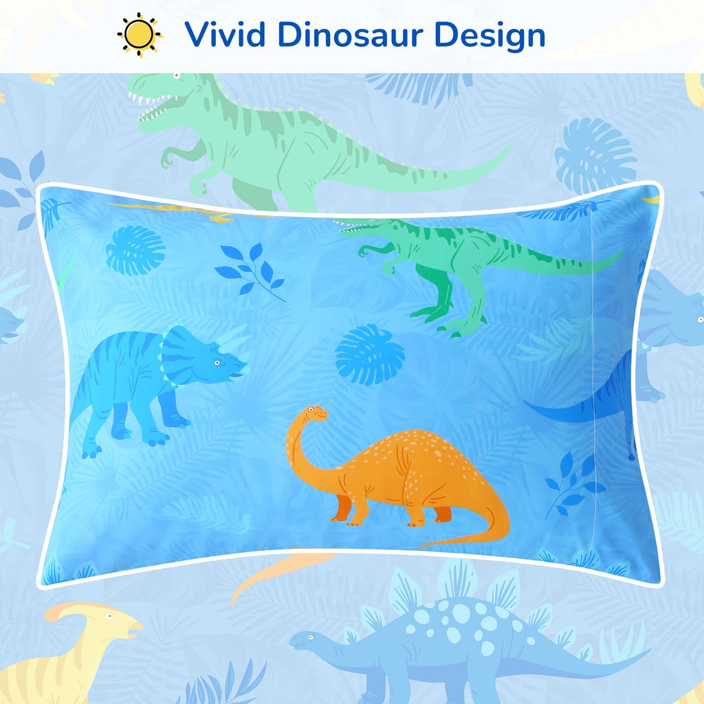 Toddler Comforter Sets, 4 Pieces Bedding Sets, Dinosaur Pattern