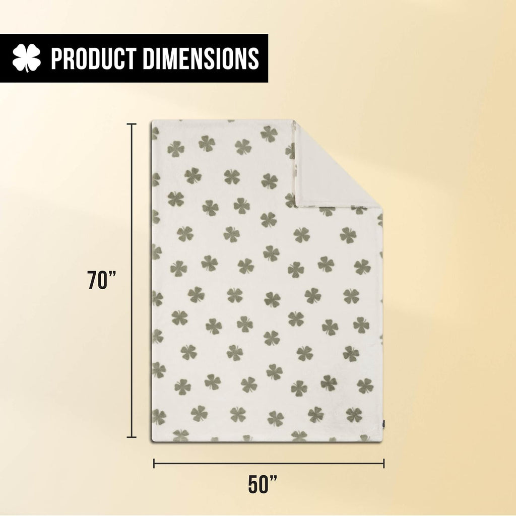 Faux Fur 50" x 70" Throw Blanket, Clover Toss - Plush Faux Fur Blanket for Sofa or Bed