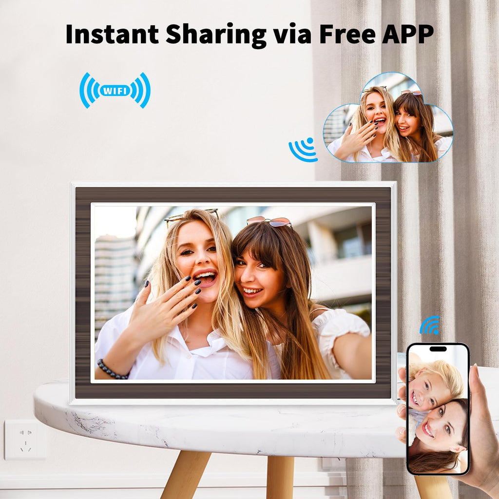Digital Picture Frame 10.1 Inch, WiFi Digital Photo Frame with 16GB Storage, IPS HD Touchscreen, Instant Photo &