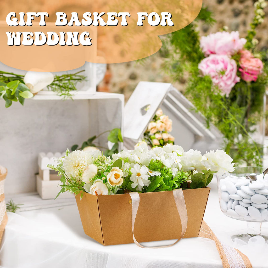 30 Pcs Basket for Gift Empty DIY Bulk Baskets with Handle, Brown