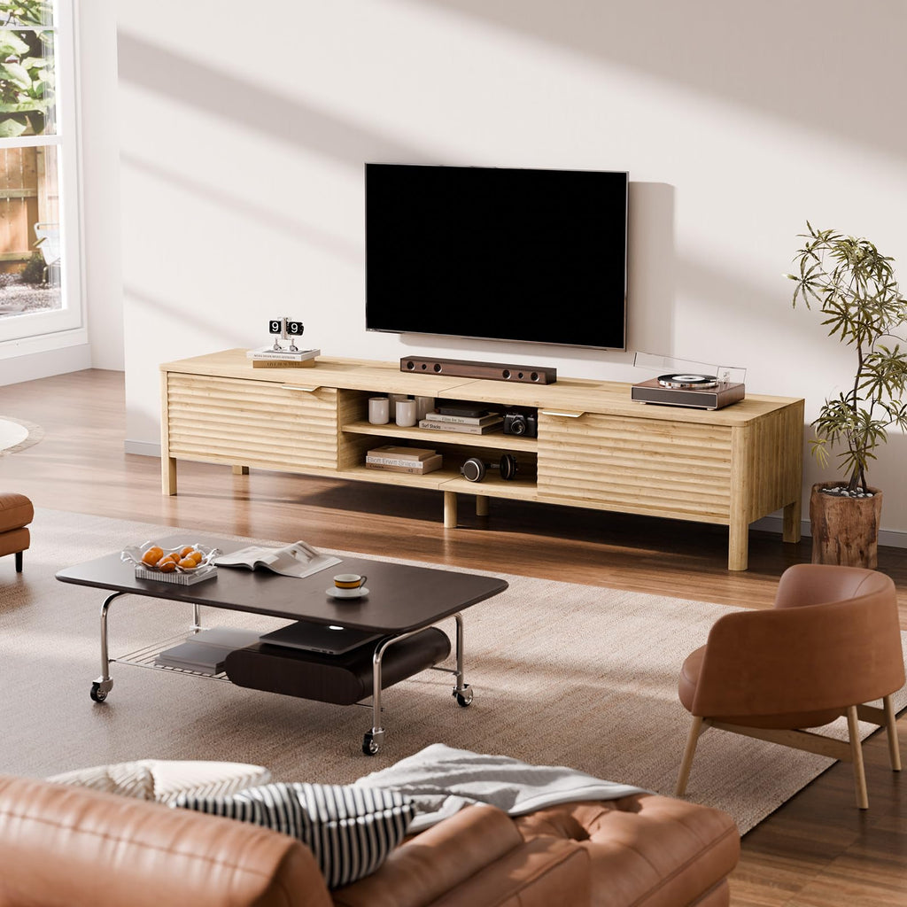 TV Stand up to 80 Inch TVs Entertainment Center Oak 71"