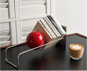 Sculptural Book Holder, Modern Decorative Bookend, Stainless Steel , Designer Home Decor Accent, Coffee Table Decor