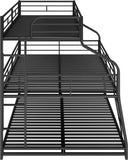 Heavy Duty Triple Bunk Bed for Multiple Kids,Twin XL Over Full XL Over Queen Triple Bunk Bed with Long and Short