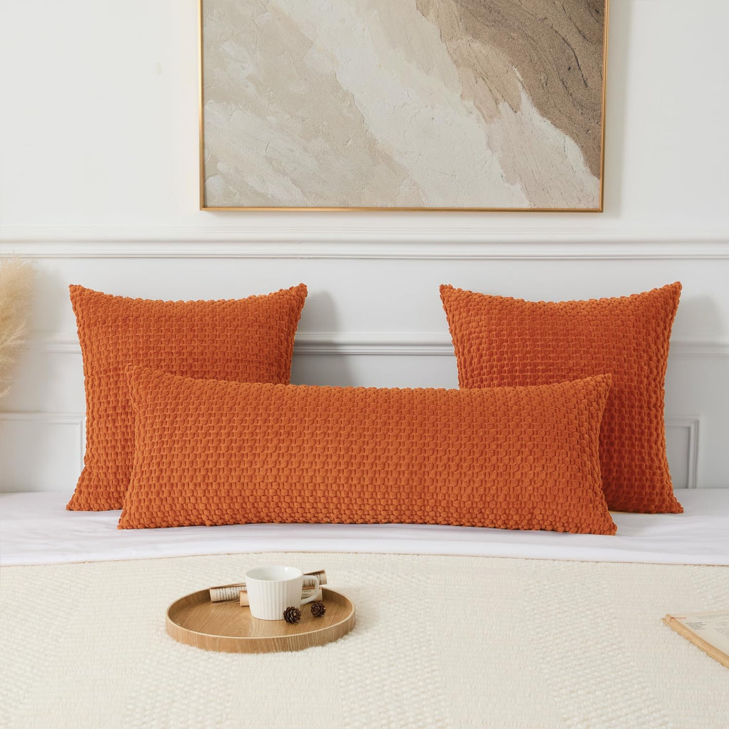 Fall 14x36 Inch Pillow Cover Pack of 1 Soft Boho Stripe Corduroy Large Long Rectangle Lumbar Cushion Cover Farmhouse