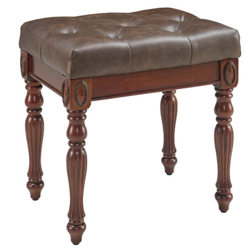 Traditional Shoe Bench with Button Tufted Pad & Wood Legs, Upholstered Entryway Bench Living Room Hallway, 18.5" x