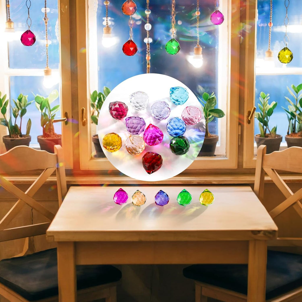 24 Pack Crystal Ball Prism 30mm/1.18" Decorative Ball - Suncatcher Rainbow Pendants Maker for Chandelier Window &