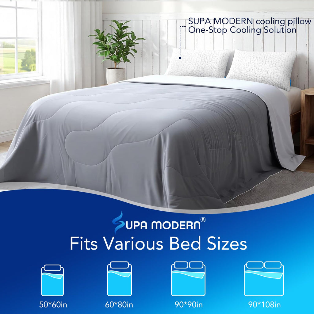 Cooling Comforter Twin Size for Hot Sleepers, Double-Sided Cool Touch Summer Comforter, Lightweight Breathable Soft