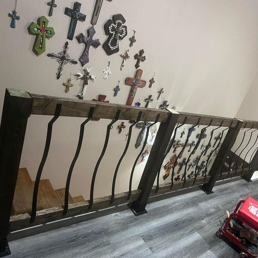 61 Pack Deck Balusters, 36 Inches Heavy Duty Iron Deck Balusters with Screws Metal Deck Spindles Balusters Iron Deck