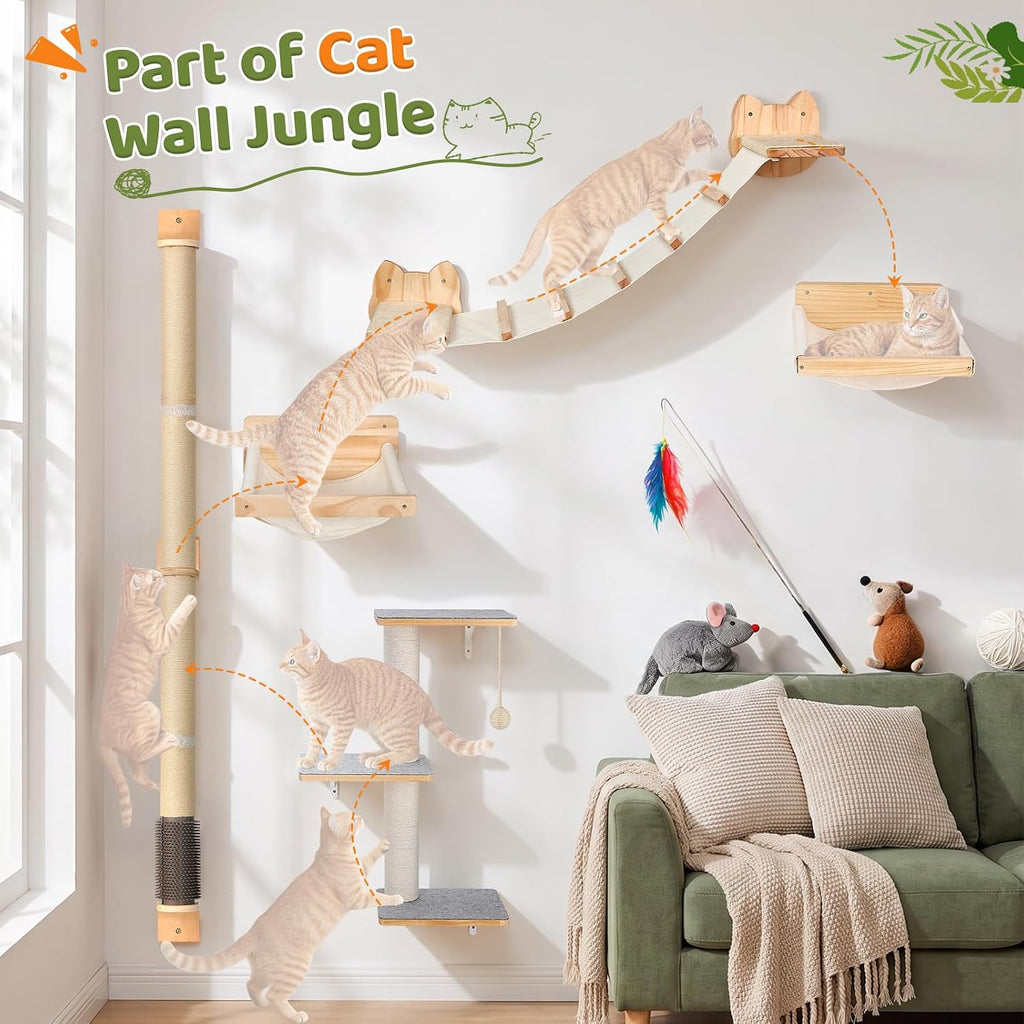 Wall Mounted Cat Scratching Post 60 Inch Tall