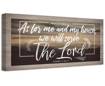 As For Me And My House, 12"x24" Canvas Wall Art (Printed on Canvas, Not Wood), Perfect Above a Couch and Decor, Great