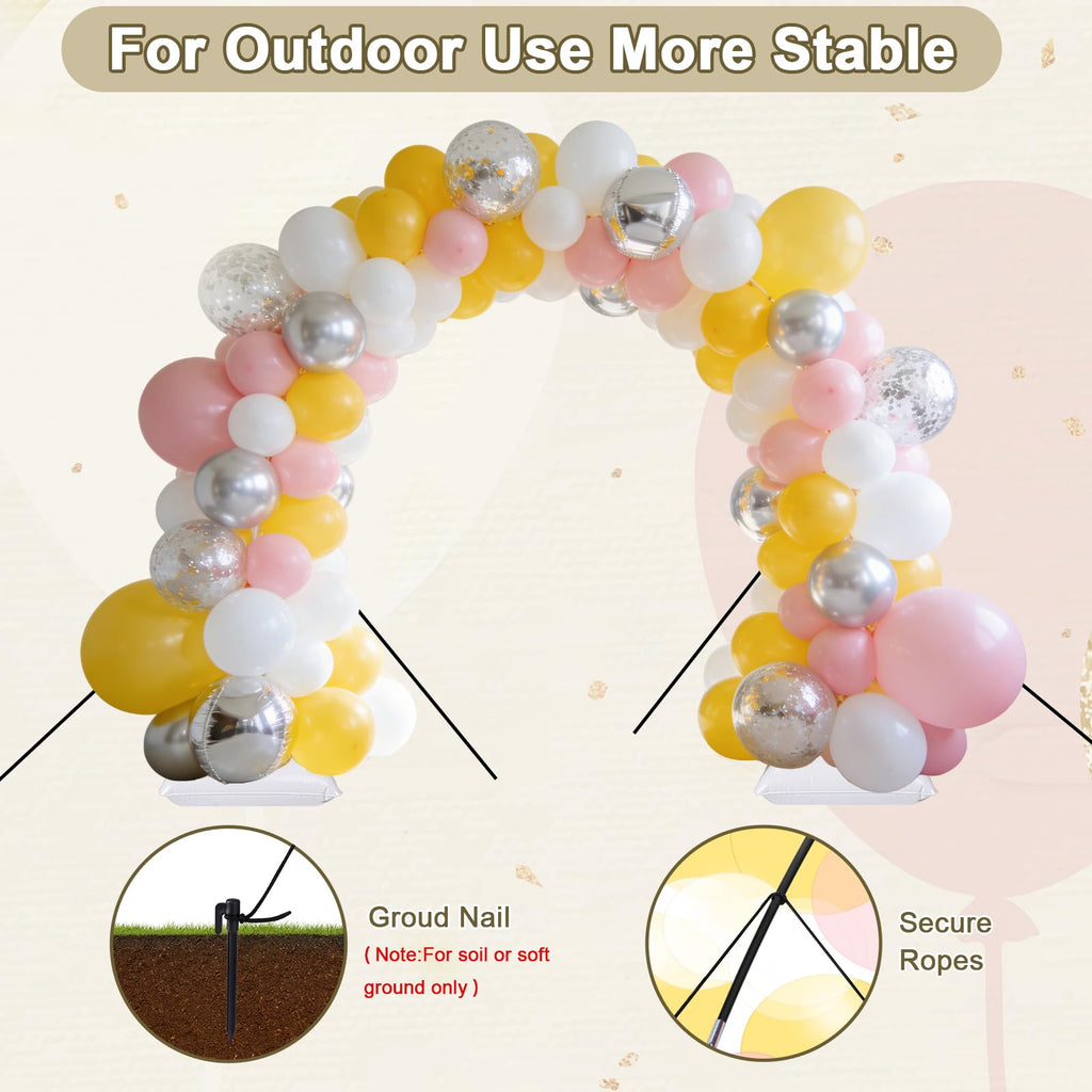 Balloon Arch Kit, 7.4FT High&10FT Wide Adjustable Glass Fiber Balloon Arch Stand Frame with Bases and Water Bag DIY