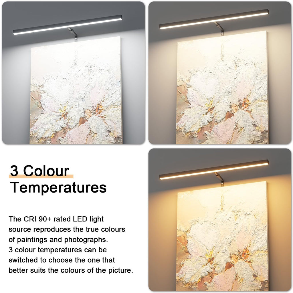 24" LED Picture Light Plug in, 9W Black Art Light