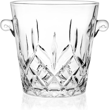Ice Buckets for Parties, Clear Glass 2 Liter Tub for Drinks and Parties, Food Grade