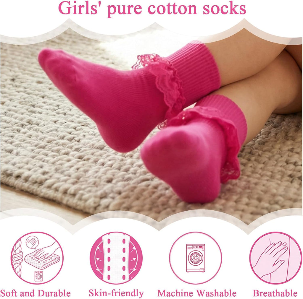 Toddler White Lace Frilly Church Dress Socks