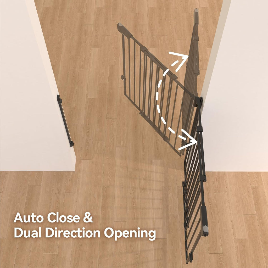 Baby Gate for Stairs, Kitchen & Doorways, 29-43" W 28" H No Bottom Bar - Hardware Mount Safety Dog/Pet Gate Indoor