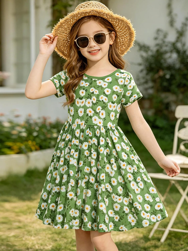 Short Sleeve Summer Skater Twirl T-Shirt Dresses