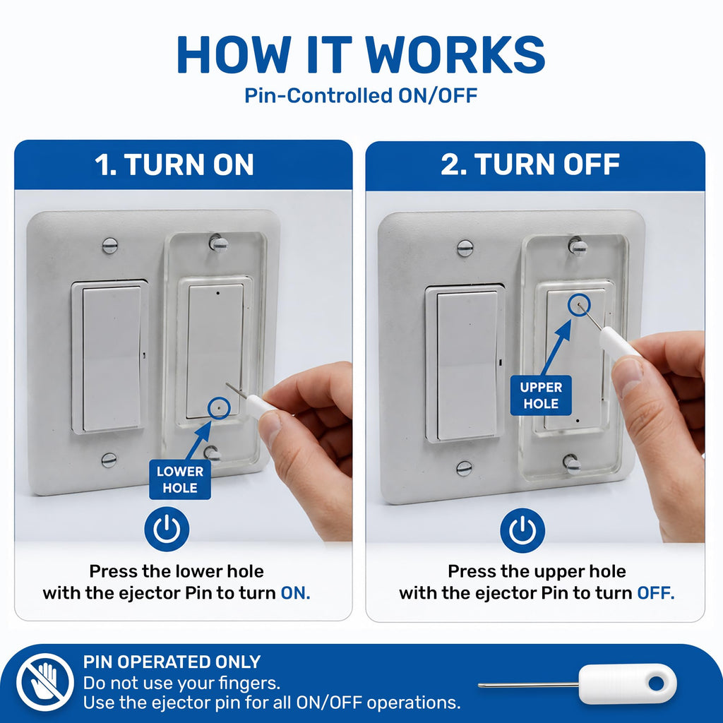 Child Proof Light Switch Cover Guard for Decora/Rocker Switches