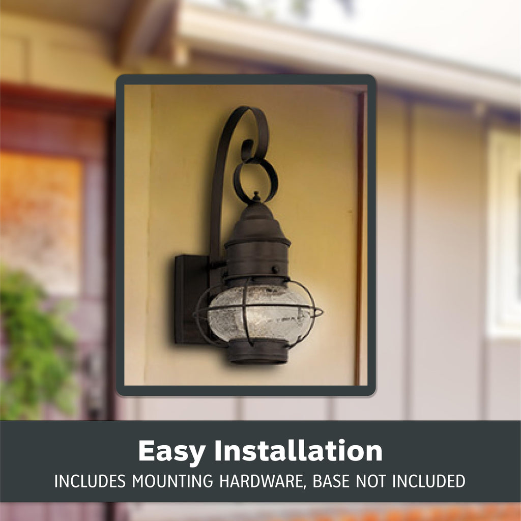 Nantucket Outdoor Light Fixture, 14.25 Inch Exterior Wall Lantern Sconce for Front Door, Patio and Porch, Rustic