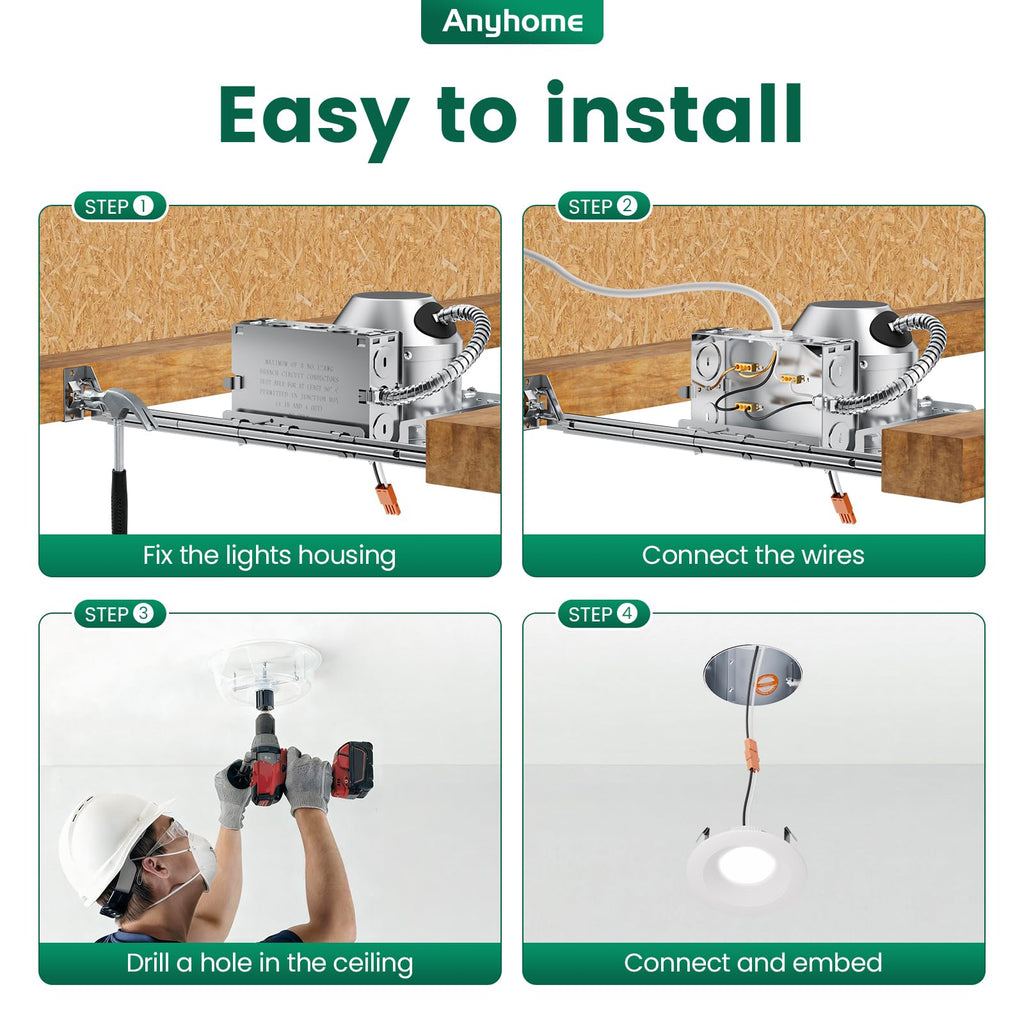 6 Pack 4 Inch Recessed Lighting Housing,Can Light Housing