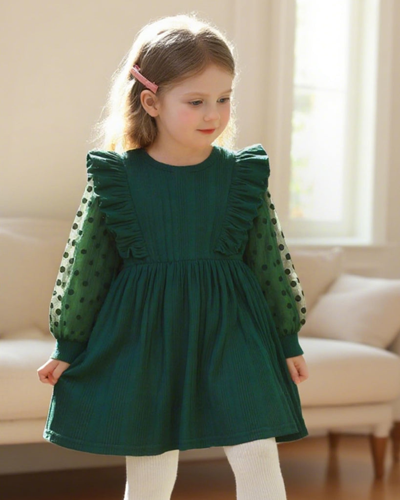 Baby Girl Dress Green Sweater Dresses Fall Christmas Outfits 12