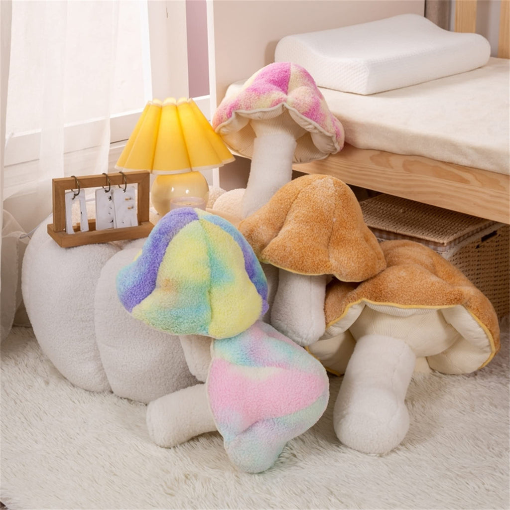 Mushroom Floor Pillow Sofa Cushion Home Decoration Reading Pillow (Purple, 32cm)