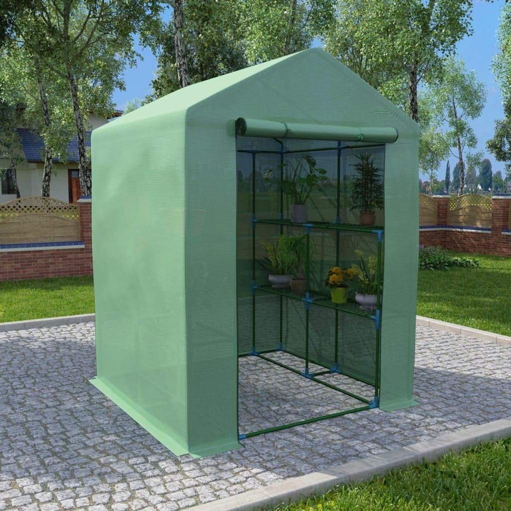 Portable Greenhouse for Outdoor Gardening, Large Walk-in Plant Growing Tent with Powder-Coated Steel Frame, 56.3 x