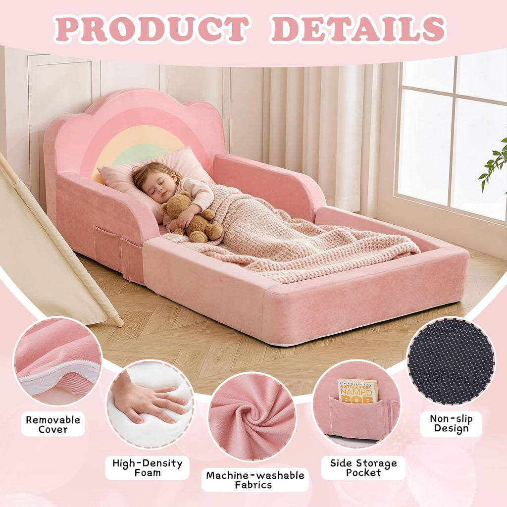 Toddler Floor Bed, Soft Foam Toddler Bed and Kids Bed, No Assembly Required