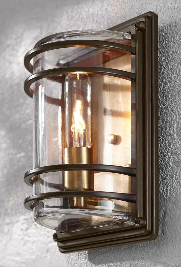 Habitat 11" High Bronze Warm Brass Modern Outdoor Wall Light Fixture