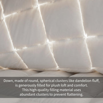 Down Feathers Comforter King Size, Duvet Insert King All Season, Luxury Lightweight Bedding Comforters with 8 Corner