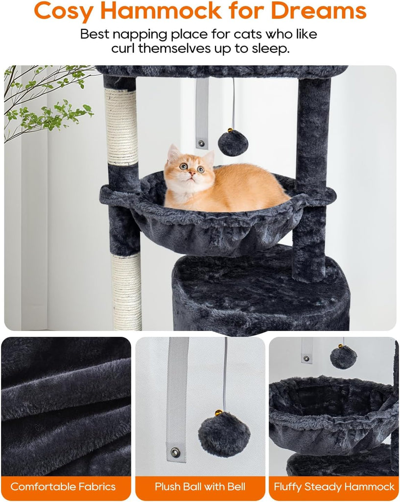 Small Cat Tree for Indoor Cats, Cat Tower with Scratching Post