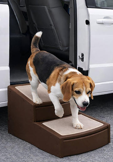 Extra Wide Pet Stairs, Coffee Bean