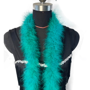 20g Fluffy Marabou Feather Boa for DIY Craft Sewing Trim Home Wedding Party Decoration-Dark Green - 2 Yards