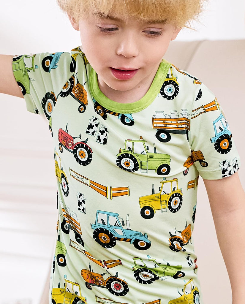 Bamboo Viscose Toddler Boys Pajamas Set, Short Sleeve Kids