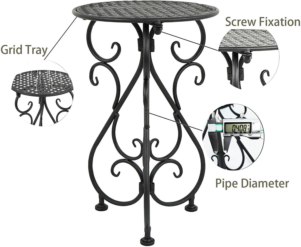 Metal Plant Stands 2 Pack, Heavy Duty Plant Pedestal 17" Tall, Single Flower Pot Holder for Indoor, Outdoor, Patio