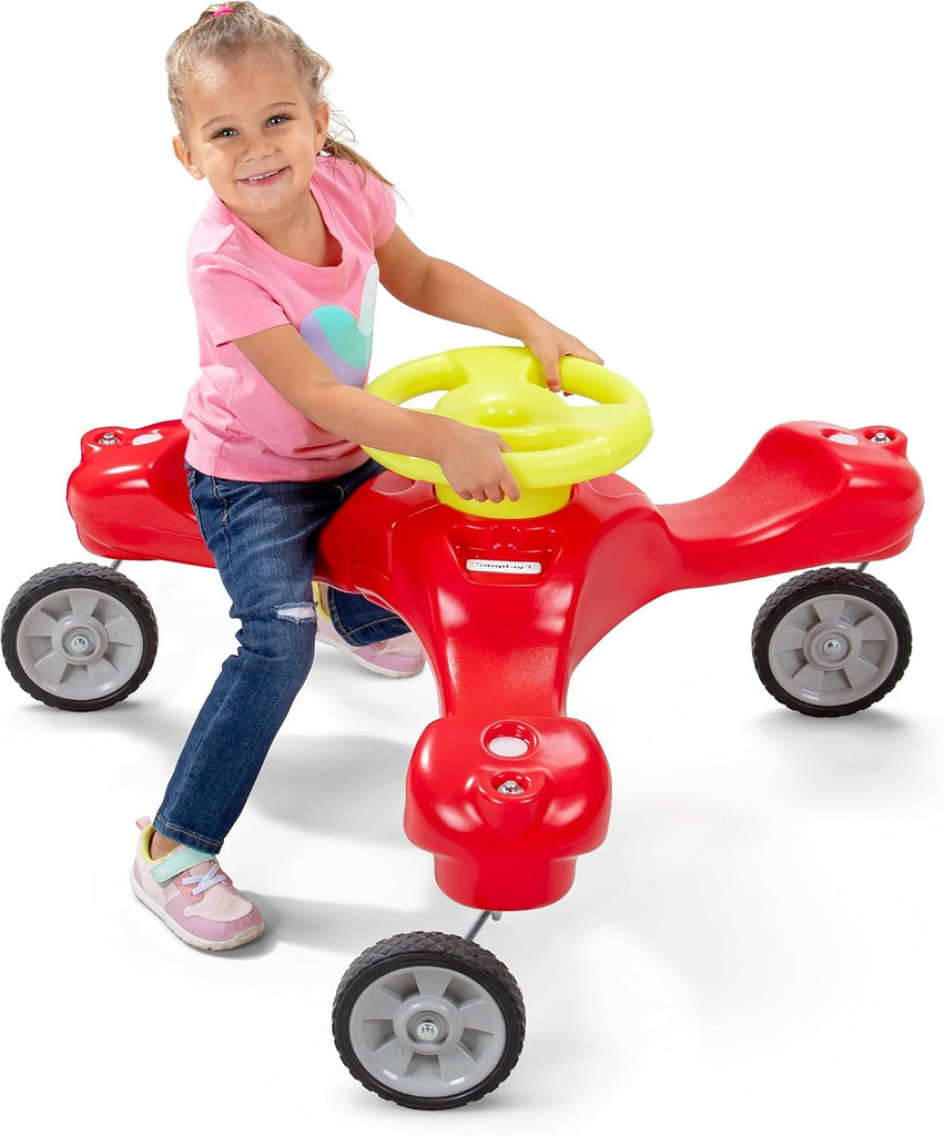 Boomerang Bike Ride-On Trike Toy for Ages 1.5-5, Accommodates Up to 3 Kids, Swivel Caster Wheels, 32" x 32" x 19.5"