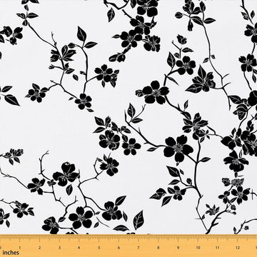 Cherry Blossom Fabric By The Yard, Japanese Style Upholstery Fabric for