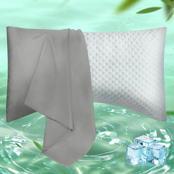 Curved Pillow Case Queen Size, Side Sleeper Pillow Cases Cover Cooling Rayon Derived from Bamboo with Zipper for hot