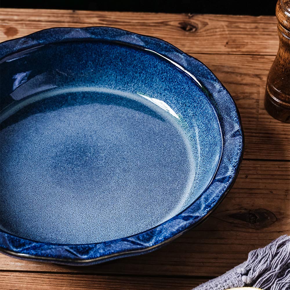 Ceramic, 9 Inches Pie Plate, Pie Dish for Dessert Kitchen, Round Baking Dish Pan for Dinner, Wrapping Upgrade