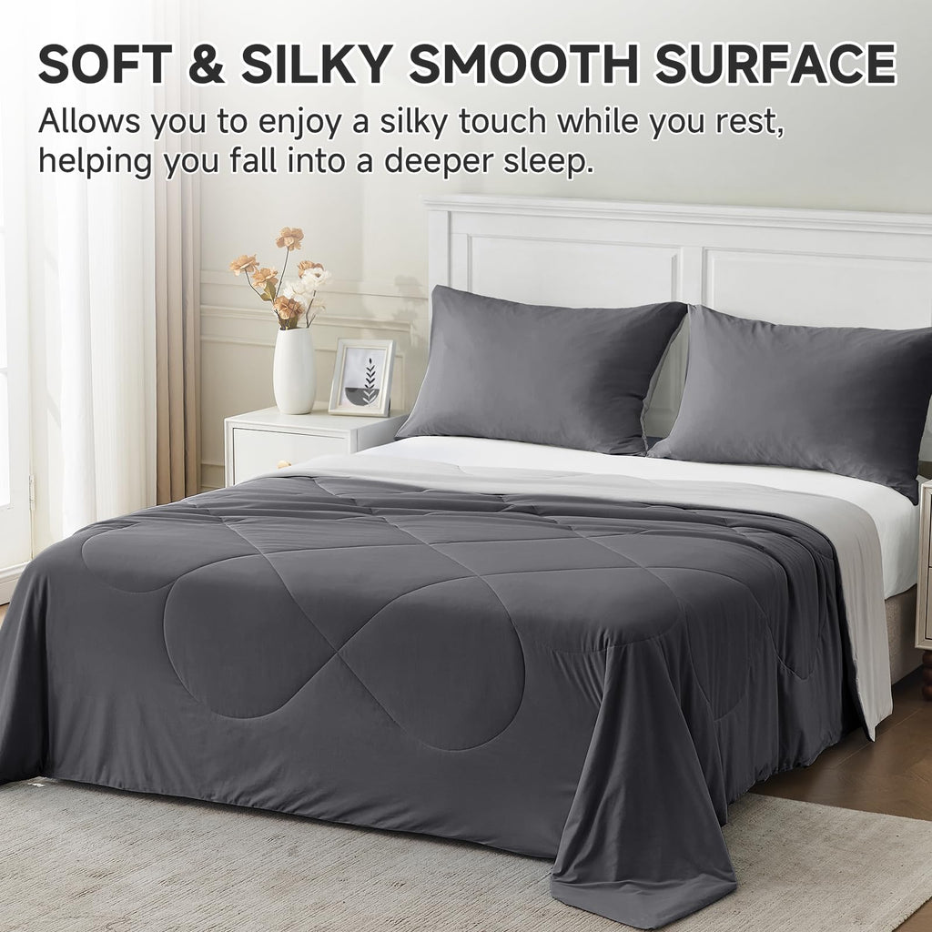 Cooling Comforter for Hot Sleepers Queen, Gray 90"x90"