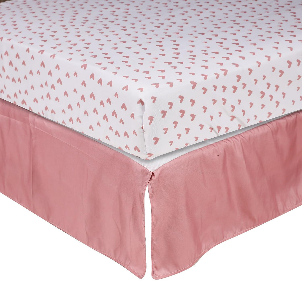 Animals 3pcs Baby Crib Bedding Set (Quilt, Fitted Crib Sheet, Crib Skirt) Pink Nursery Bedding Set for Girls Crib